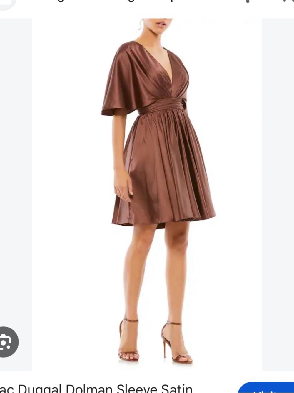 NWT Brown Deep V Mini Dress